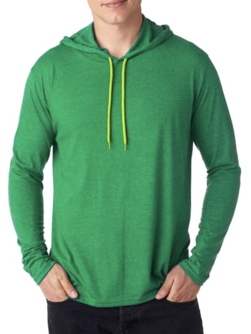 Anvil Lightweight Men’s Hoodie Pullover Long Sleeve Heather Green Size L